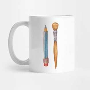 pencil and brush Mug